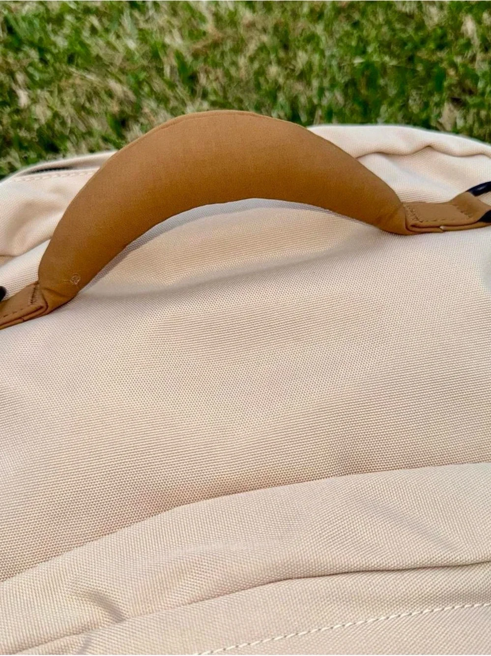 Everyday Beige Backpack with Tan Handle